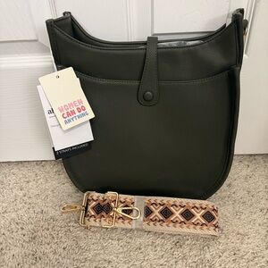 New Ahdorned Olive Green Crossbody Bag